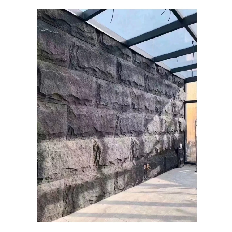 application of polyurethane faux stone panel 3